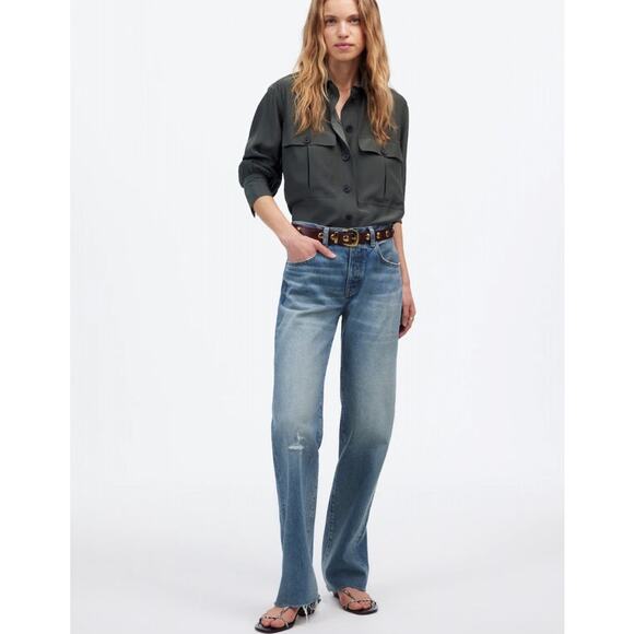 NWT Madewell The Petite Dean Easy Straight Jean in Monessen Wash Size 27P - Picture 1 of 15